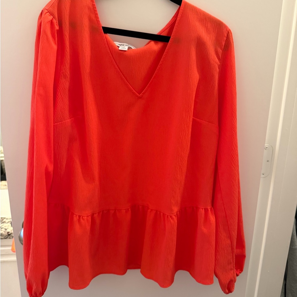Nine West Bright Red Women's Blouse
